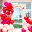 Valentines Day Gradient Heart Balloon Garland Arch Kit, 156pcs Red Pink Balloons with Large Size Gradient Heart Foil Balloons for Valentines Day Decoration Wedding Engagement Party Supplies