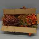 24 Bundles Artificial Fall Flowers Outdoor UV Resistant Fake Autumn Plants No Fade Faux Fall Plants Arrangements for Farmhouse Garden Porch Window Box Thanksgiving Home Decor (Eucalyptus + Violet)