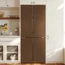 Abyssaly Refrigerator Wrap Peel and Stick Wallpaper Brown Metallic Stainless Steel Brushed Contact Paper for Appliances Thick Heat Resistant Fridge Wrap for Microwave Oven 15.7" X 78.2"