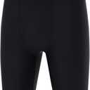 DEVOROPA Boys Swim Jammers Youth Competitive Swim Team Trunks Racing Swimsuit Athletic Swimming Shorts Regular Fit (Black, L)