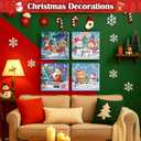 Vodolo 4 Pack Christmas Paint by Numbers Snowman with Frame,Easy DIY Christmas Painting Kit