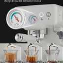 Neretva Espresso Machine, 15 Bar Espresso Coffee Machine with Visible Pressure Guage Professional Espresso Maker with Milk Frother & Stainless Steel for Home Barista Latte and Cappuccino Maker - White