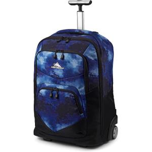 High Sierra Freewheel Pro Wheeled Backpack with 360 Degree Reflectivity, Adjustable Handle, Large Main Compartment, and Laptop Sleeve, Space/Black