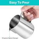 CASABREWS CASMP350 Milk Frothing Pitcher, Stainless Steel Steaming Pitcher with Sharp Spout, 350ml (12oz) Milk Frother Cup for Cappuccino or Latte Art, Espresso Machine Accessories for Barista