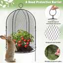Novabright 2 Pack Garden Cloches for Plants 12" x 16" with Stakes & Zip Ties, Plant Covers from Animals Large Metal Mesh Chicken Wire Cloche Plant Protector Cage for Vegetable Garden Outdoor (Black)