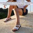 MEGNYA Women's Comfortable Walking Sandals with Arch Support, Athletic Hiking Sandals with Handmade Straps, Outdoor Soft Water Sandals for Beach Poolside Travel Camping (8.5, W24-white)