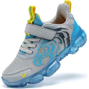 JMFCHI Boys Girls Kids' Sneakers Knitted Mesh Sports Shoes Breathable Lightweight Running Shoes for Kids Fashion Athletic Casual Shoes (1 Little Kid, Grey Blue-8167)
