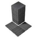 VEVOR 36 sq. ft Plastic Interlocking Deck Tiles, 36 Pack,12"x12" Waterproof Non-Slip Outdoor Flooring All Weather Use, Patio Floor Decking Tiles for Porch Poolside Balcony Backyard, Dark Grey