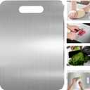 304 Stainless Steel Cutting Board, Double-sided Stainless Steel Cutting Board for Kitchen Dishwasher Safe Ideal Food Grade Chopping Board for Cutting Meats Fruit & Vegetable(13.3 * 9.1 In)