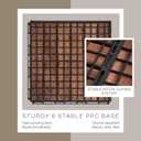 THYOI Premium Deck Tiles, Patio Flooring - Outdoor Waterproof Acacia Wood Tiles for All Weather Use - Balcony, Backyard, Indoor & Outdoor (Square Ft) (10, Dark Brown, 6S)