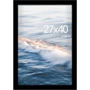 27x40 Poster Frame Black, 27x40 inch Movie Poster Frame with HD Plexiglass Durable and Scratch-proof for Horizontal or Vertical Wall Mounting, 1 Pack