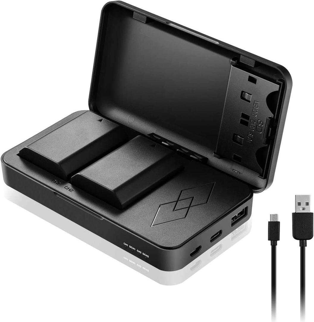 JYJZPB NP-FZ100 Battery and A7iii Battery Charger for Sony A7IV, Sony A7III, A1, Alpha A7RIII, A7R IV, A9, A9 II, A6600, A6700, Alpha 9S, A7R3 A7S III, A7 RIII Battery, 2 Pack