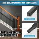 1/2 Inch Wrought Iron Plain Bar Balusters - Hollow Iron Square Metal Stair Balusters - Metal Spindles for Indoor Staircase, Satin Black (30 Pack)