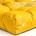 QILLOWAY Outdoor Chair Cushion for Patio Furniture, Waterproof Patio Cushions Set of 4 with Ties, Fade Resistant Replacement Pads for Outdoor Rocking Chairs,Yellow