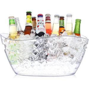 Ice Bucket, Acrylic Ice Bucket for Parties, Mimosa Bar Supplies, Beverage Tub for Champagne Beer, Sparkling, Wine, Cocktails(7L-Clear) (1pcs)