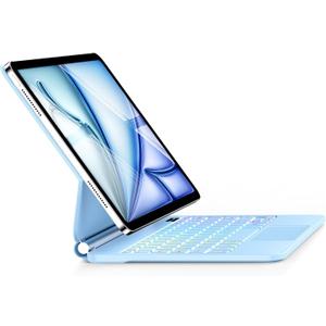Keyboard Case for iPad Air 13 inch (M4/2026 / M3 2025/M2, 2024),iPad Pro 12.9 inch (3/4/5/6th Gen)Magic-Style Magnetic  Floating Cantilever Stand  Backlit Keyboard Case with Multi-Touch Trackpad (Sky Blue)