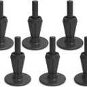 6 Pcs Steel Stem Plastic Bed Frame Feet,Sturdy Bed Frame Legs for Replace Wheels,Black