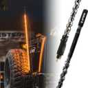 Xprite 4FT CB Radio Antenna with Amber LED Whip Light, Safety Flexible LED Antenna Lighted Whips w/Rocker Switch Compatible with Jeep Semi Truck Offroad Vehicle RV ATV UTV Polaris RZR Can-am Buggy