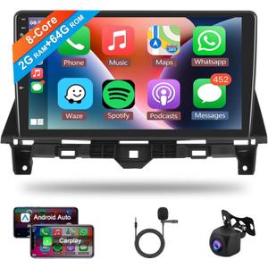 8 Core 2+64G Android Car Radio for Honda Accord 8th 2008-2013 Wireless Carplay Android Auto Car Stereo, 10.1 IPS Touch Screen Head Unit WiFi GPS Navigation Bluetooth FM RDS DSP HD Backup Camera SWC