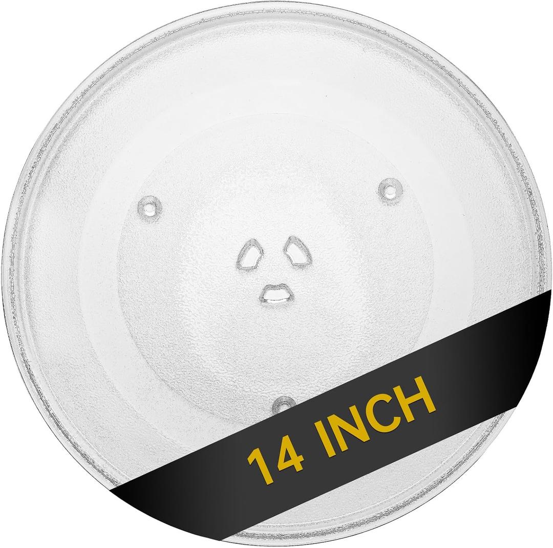 14" Microwave Glass Turntable Plate, 14" / 36cm Microwave Tray Replacement Glass Plate, Glass Tray Replacement for LG, SamsungGE, Magic Chef, Hotpoint, Panasonic, Kenmore, etc