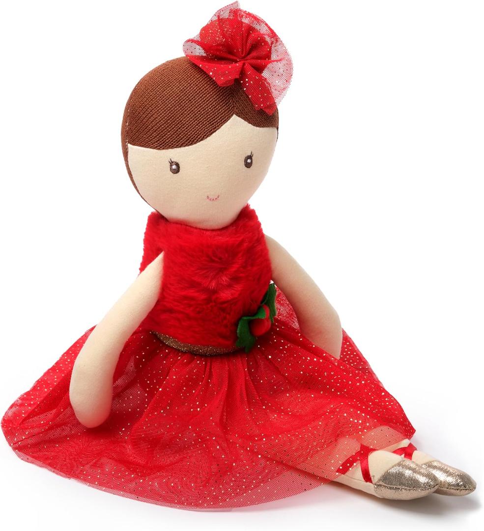 Bearington Collection Plush Ballerina Doll Soft Ballet Stuffed Animals - Dance Recital Gifts for Girls - Evie 16.5"