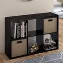 ClosetMaid 6 Cube Storage Shelf Organizer Bookshelf with Open Back, Vertical or Horizontal, Easy Assembly, Wood, Black Finish
