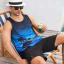 uideazone Mens Beach Tank Top Summer Sleeveless Shirt Graphic Quick Dry Gym Workout Tank Top (XXL)