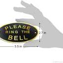 Please Ring the Bell Aluminium Doorbell Sign with Screws Black and Golden 5.5x2.7 inch