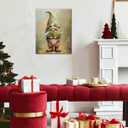 Vintage Green Gnome St Patrick's Day Wall Art Print Irish Shamrock Gnome Picture Artwork Wall Decor for Home Farmhouse Living Room Bedroom 8x10 Inch Framed