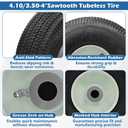 BigHead 105-3471 Front Wheel & Tire Assembly for Lawn Mowers | Compatible with Toro TimeCutter/Exmark Quest Z-Turn Riding Mower 4.10x3.50-4 Tire, 3/4" ID, 4-1/4" Hub Length with Grease Zerk (2 Pack)