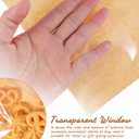 iplusmile 200 Pcs Kraft Cookie Bags with Window - 7.5" x 7.8" Greaseproof Bakery Bags, Heat Sealable Individual Packaging for Cookies, Bread & Donuts, with 200 Sealing Stickers, Not Microwave Safe