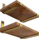 LEOPO 12 inch Shelf Bracket for DIY Floating Shelf, 1/5 inch Thick Heavy Duty Bracket, 4 Pack, Golden