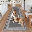 Runner Rug for Hallways 2.6x12ft Heavy-Duty Durable Entryway Floor Mat with Non Slip Rubber Backing Low-Pile High Traffic Carpet Machine Washable Accent Rug for Kitchen(Grey), 2.6'x10'