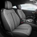 Seat Cover for Ford Mustang Coupe 2025 2024 2023 2022 2021 2020 2019 2018 2017 2016 2015, Waterproof Faux Leather Seat Covers, BlackRed