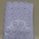 Yimobra Shower Stall Mat Non Slip, 21x21 Inch, Soft Square Bath Mat for Shower with Suction Cups and Drain Holes, Stall Floor Mats for Bathroom, Machine Washable, Bathroom Accessories, Light Blue