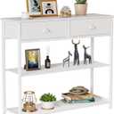Furologee 30'' Entryway Table, White Console Table with Storage, Narrow Sofa Table with 2 Drawers and 2 Shelves for Hallway, Living Room, Bedroom, Foyer, Couch, Tv (30.7"L x 9.4"D x 31.7"H)