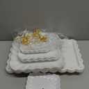10 Pack Dessert Table Display Set - 4 x Three-Tier Square Cupcake Stands and 6 x Serving Trays, Elegant Tableware for Cakes, Cupcakes, Pastries, and Snacks, Perfect for Parties (White)