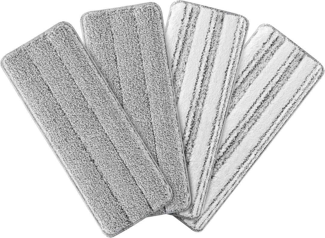 Microfiber Mop Pads, Reusable Mop Pads for Wood Floor, Compatible with JOYMOOP Mop and Bucket Set, Wet Pads Refill - 4 Pack