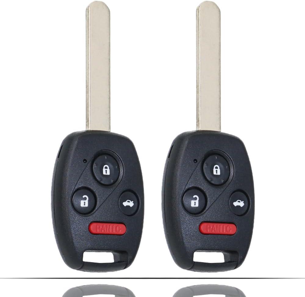 Key Fob Keyless Entry Fits for Honda Civic 2006 2007 2008 2009 2010 2011 2012 2013 Remote Control Head Key Replacement 35111-SVA-306 N5F-S0084A 46 Chip 4 Button (Set of 2)