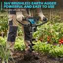 36V Cordless Post Hole Digger for Makita 18V, Power Earth/Ice Auger, Large