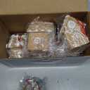 Funtery 6 Pcs Gingerbread House Ornaments for Christmas Tree Gingerbread Christmas Decor with Rope Xmas Hanging Ornaments for Tree Holiday Party New Year Home Decorations (White Frosting Style)