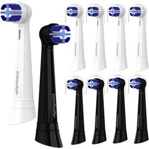 10 Pack iO Toothbrush Replacement Heads Compatible with Oral-B iO Series, Fit for iO 3/4/5/6/7/8/9/10 Electric Toothbrush, White 5-Pack + Black 5-Pack