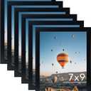 7x9 Picture Frame Set of 6 Black for Wall Hanging or Tabletop- Wall Mounting Horizontally or Vertically, 7 x 9 Wall Gallery Poster Photo Frames for 7 by 9 Photo,6 Pack, Black