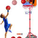 Kids Basketball Hoop with Electronic Scoreboard Adjustable Height 3.4ft-5.9ft Basketball Goals Toddler Basketball Hoop Indoor Outdoor Outside Backyard Basketball Toys Boys Girls Gift Age 3 4 5 6 7 8