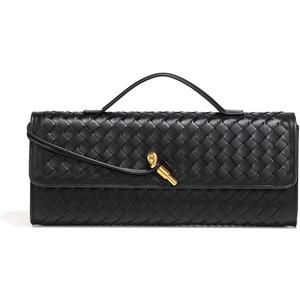 Evening Woven Clutch Purse for Women Casual Fashion Satchel Shoulder Handbag Vegan Leather Crossbody Bags