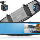 4.5 Inch Mirror Dash Cam for Cars,1080P Rear View Mirror Front and Rear View Dual Cameras,Super Night Vision,Parking Assistance,24H Parking Monitor,Waterproof Backup Camera