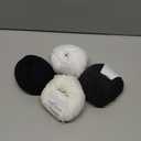 4 Balls Different Color Cotton Yarn Pack & 10pcs Stitch Markers, Soft Yarn for Knitting & Crochet - 50gr / 175yds Each Ball - (2) Sport, Fine Weight Yarn for Amigurumi (H02 - Black & White)