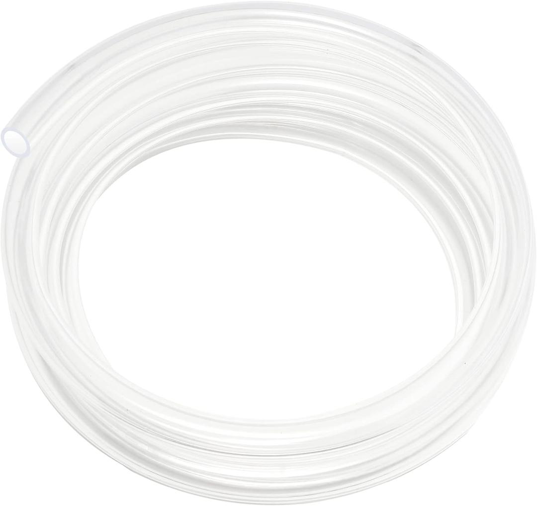 Clear Vinyl Tubing - 1/4" ID 3/8" OD, 25 Ft, 60PSI, Flexible Lightweight Plastic, BPA Free, Multipurpose Hybrid Reinforced Tubing for Water, Air, Oil