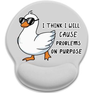 LIMKRIAN Funny Duck Ergonomic Mouse Pad with Wrist Rest, Mouse Pads for Desk, Gaming Mouse Pad Wrist Support, Cute Mousepad with Non-Slip Pain Relief PU Base, Cute Home Office Desk Accessories Decor
