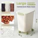 Rice Storage Dispenser 40-50 lbs, Large Food Storage Bin with Measuring Cup, Keep Fresh, Kitchen Storage for Dog Food Storage Container 25 lbs, Green (20L-A) 2 Pack